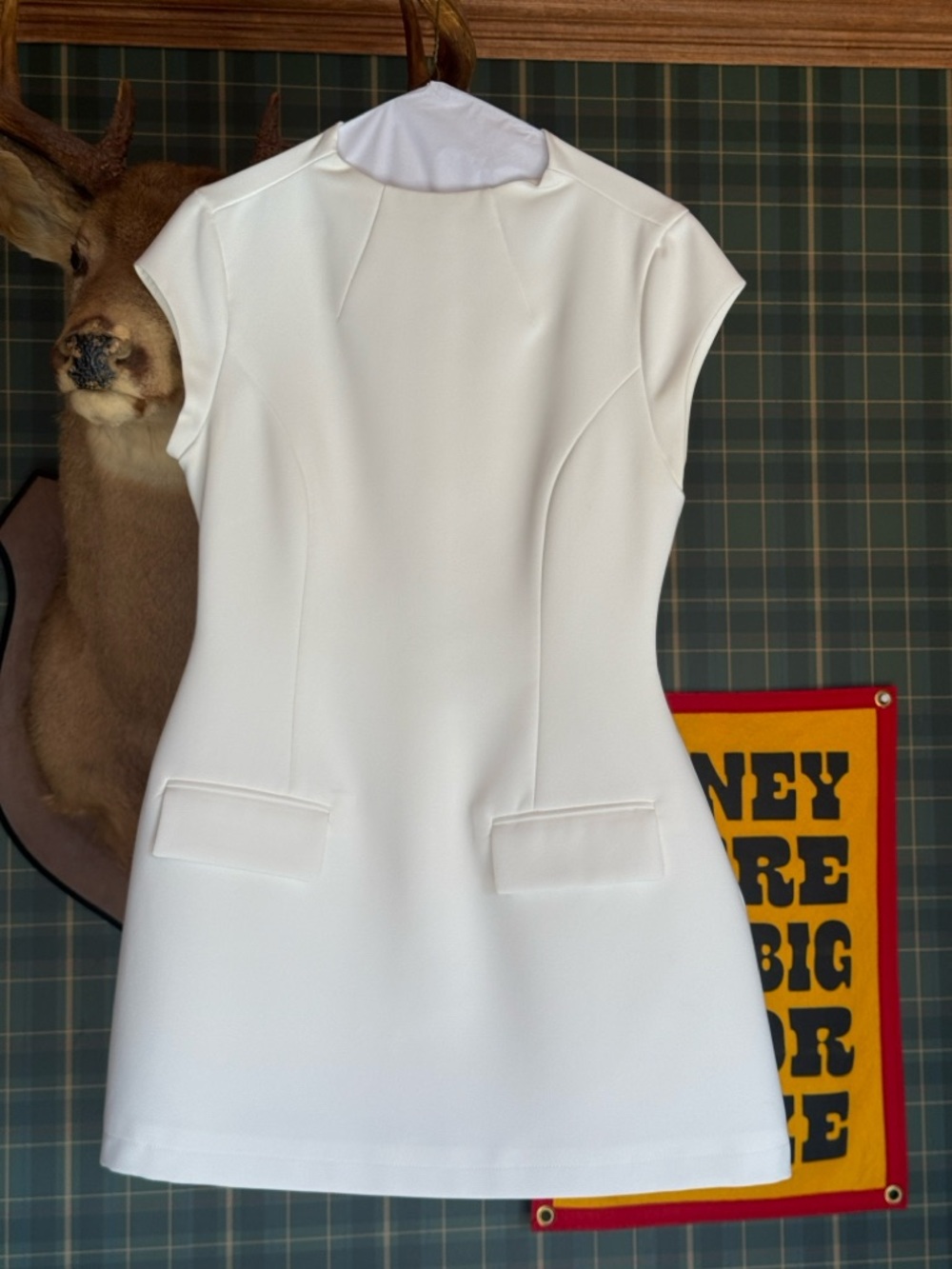 Odd Muse White Cap-Sleeve Mini Dress
